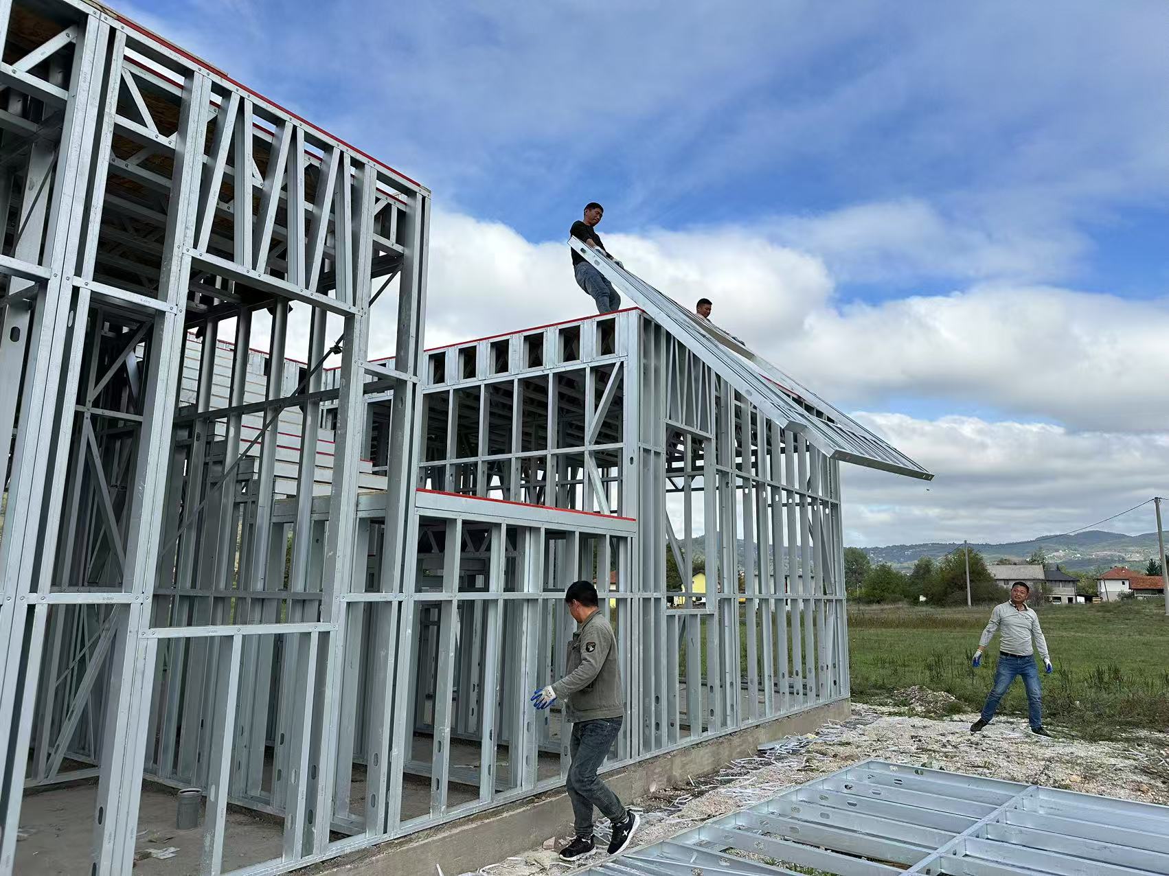 Wall skeleton of steel structure villa Wall skeleton of steel structure villa